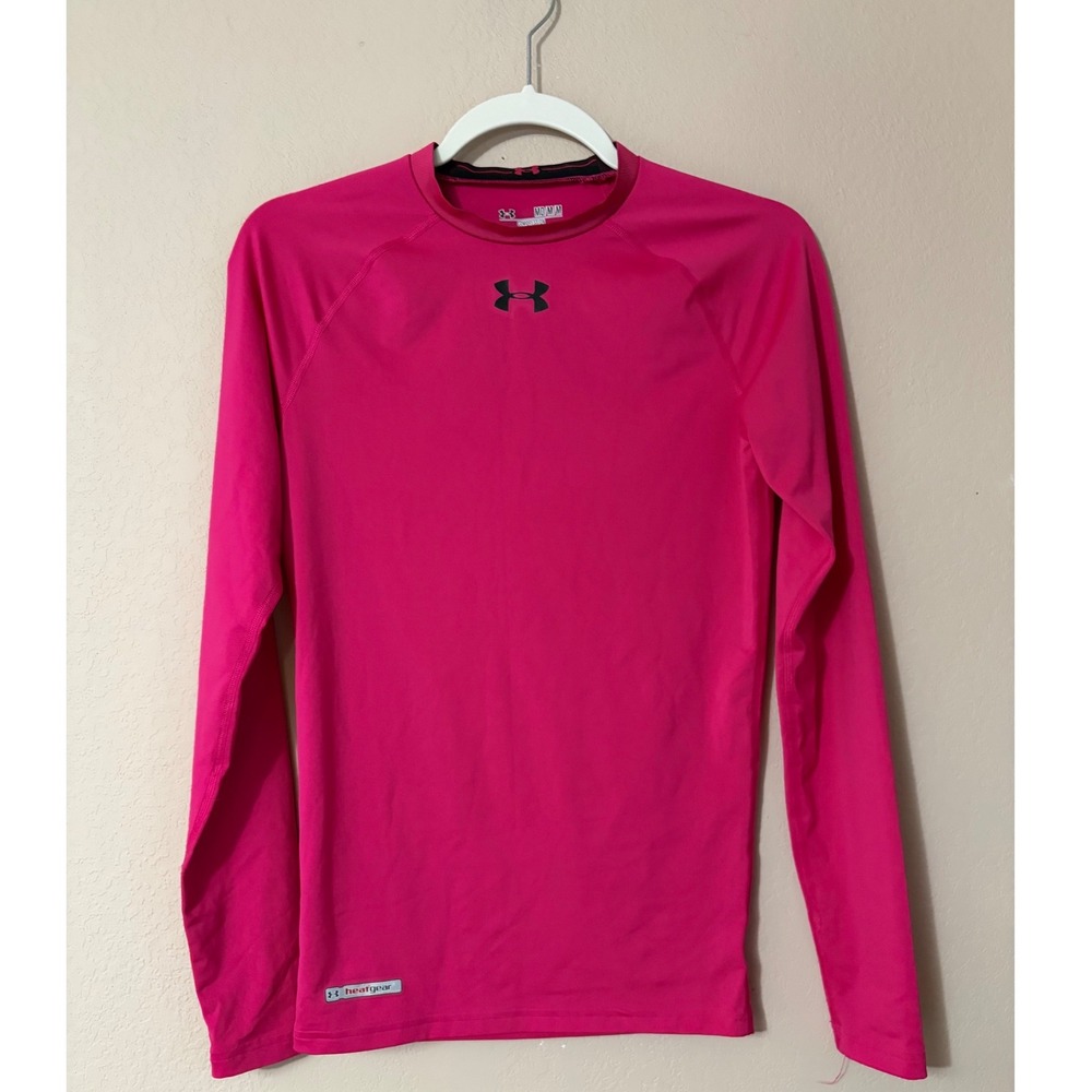 Under Armour HeatGear Compression Long Sleeve Shirt Pink Womens Medium MD/M/M